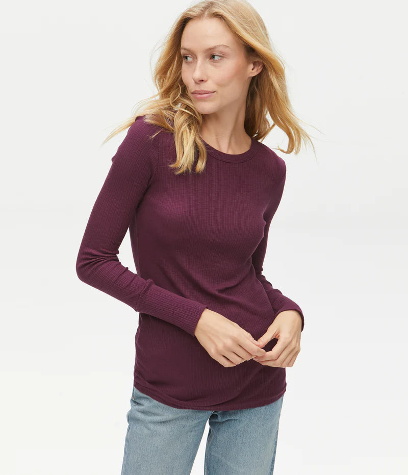 Harmonia Ribbed Long Sleeve Sleek Women's Metallic Sleek Women's Metallic