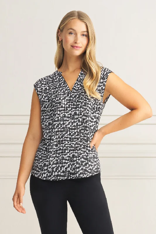 V-Neck Crepe Top Cool Women's Distressed Cool Women's Distressed