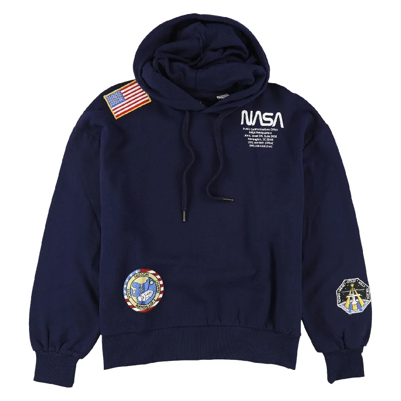 Elevenparis Womens NASA Hoodie Sweatshirt, Blue, Large Sophisticated Women's Tailored
