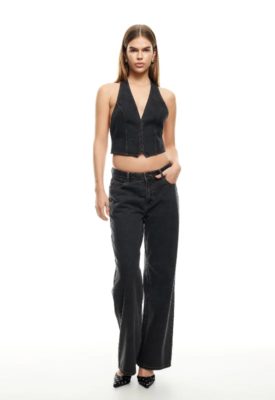 LIONESS Top Model Jean Charcoal Athletic Women's High - 