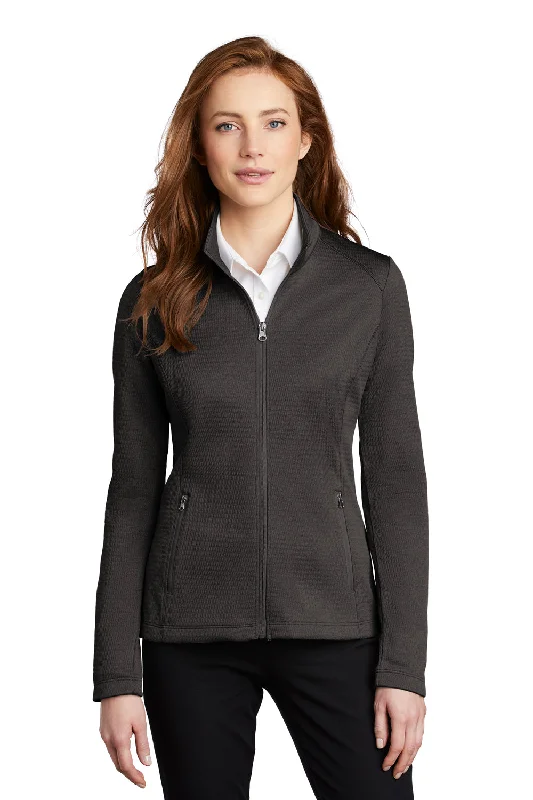 Port Authority Womens Diamond Fleece Full Zip Jacket - Heather Dark Charcoal Grey - Closeout Refined Women's Port Authority Womens Diamond Fleece Full Zip Jacket - Heather Dark Charcoal Grey - Closeout Refined Women's