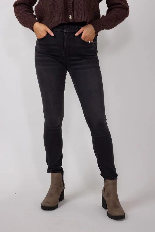 Mica High Rise Distressed Ankle Skinny Jeans for Women in Black | MDP-S1284 Youthful Women's Anime - inspired