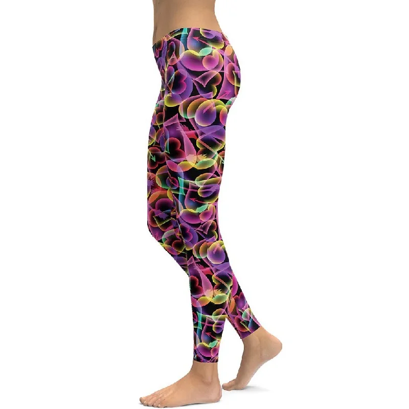 Neon Heart Leggings Compression
