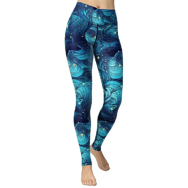 Starry Night Yoga Leggings Sporty Women's Tennis