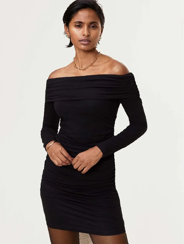 Zandra LENZING™ ECOVERO™ Dress | Caviar Black Dapper Women's Bow - adorned