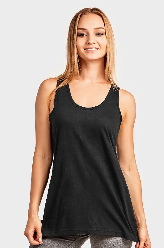 COTTONBELL LADIES LOOSE FIT JERSEY TANK TOP (TT302C_BLACK) Adventure Adventure