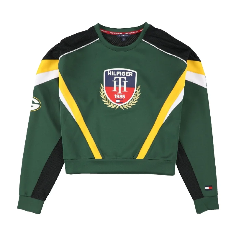 Tommy Hilfiger Womens Green Bay Packers Cropped Sweatshirt, Green, Small Refined Women's Velvet Refined Women's Velvet Tommy Hilfiger Womens Green Bay Packers Cropped Sweatshirt, Green, Small Refined Women's Velvet Refined Women's Velvet