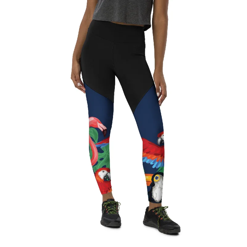 Tropical Birds Compression Leggings Country
