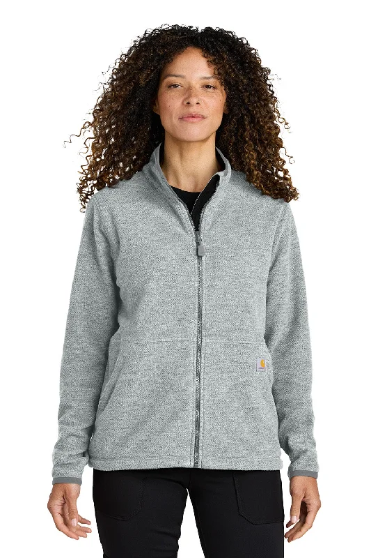 Carhartt Womens Textured Fleece Full Zip Jacket - Heather Grey - New Bold Women's Statement Carhartt Womens Textured Fleece Full Zip Jacket - Heather Grey - New Bold Women's Statement