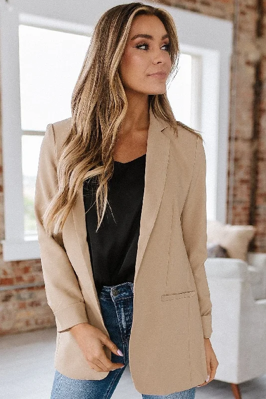 Lottie Woven Blazer S-XL Elegant Women's Formal 