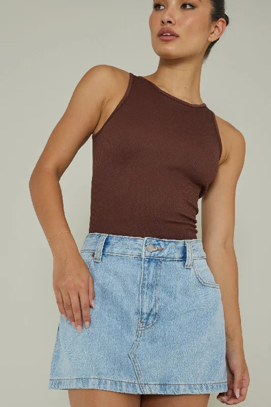 Attitude Ribbed Leotard Chocolate Street