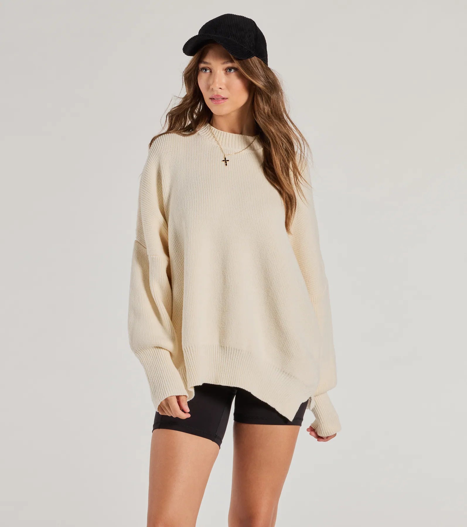 Cozy Style Ribbed Knit Oversized Sweater Street