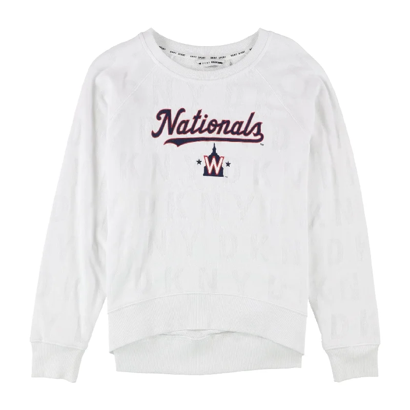 DKNY Womens Washington Nationals Sweatshirt, White, Small Modern Women's  Modern Women's 