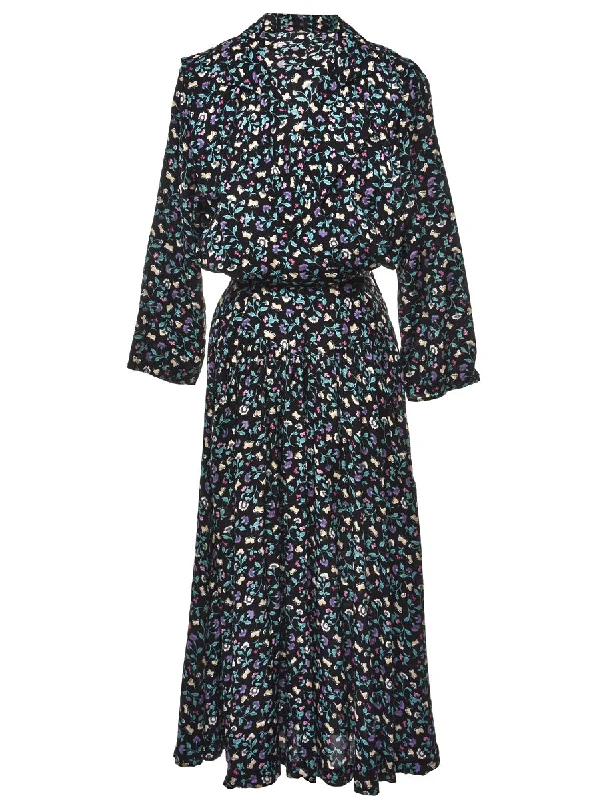 Floral Print Maxi Dress - M Athletic Women's High - 