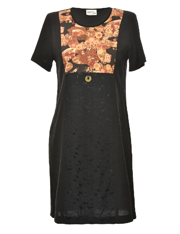 Midi Length Black Dress - M Bohemian Women's Free