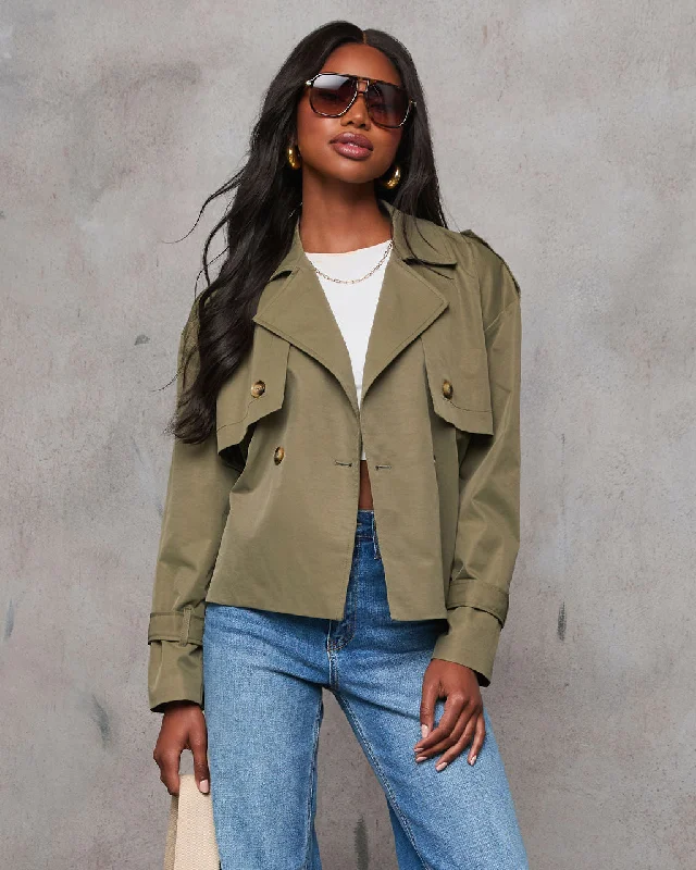 Leading Lady Moto Double Breasted Tie Waist Jacket performance