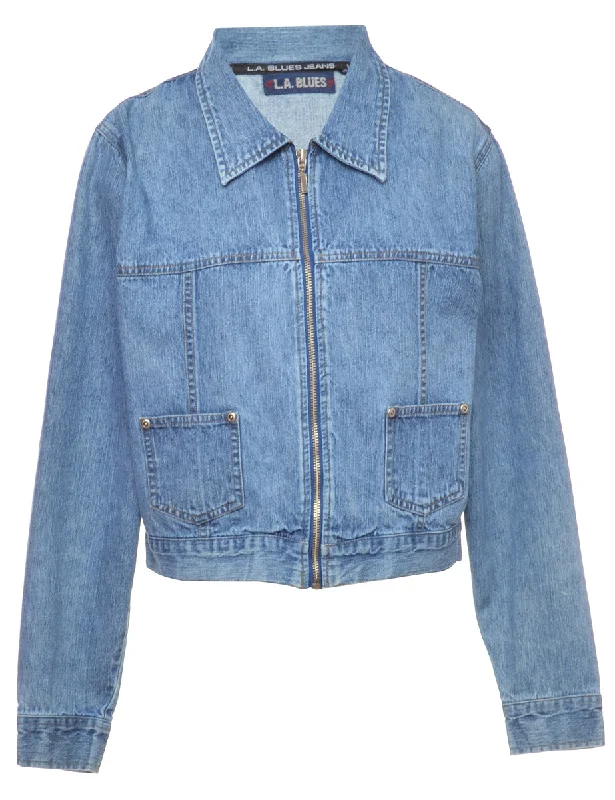 2000s Zip Front Denim Jacket - M Street