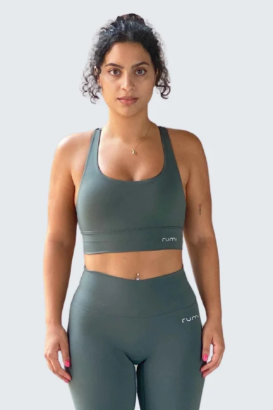 W SunSoft Stringy Crop Top Bra - Forest Deep Edgy Women's Punk Edgy Women's Punk