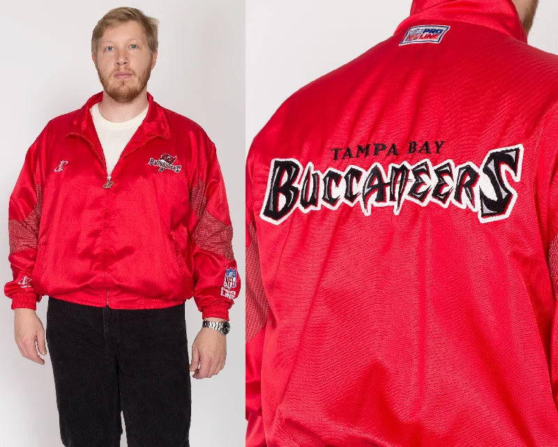 2X 90s Tampa Bay Buccaneers NFL Pro Line Red Satin Jacket garde