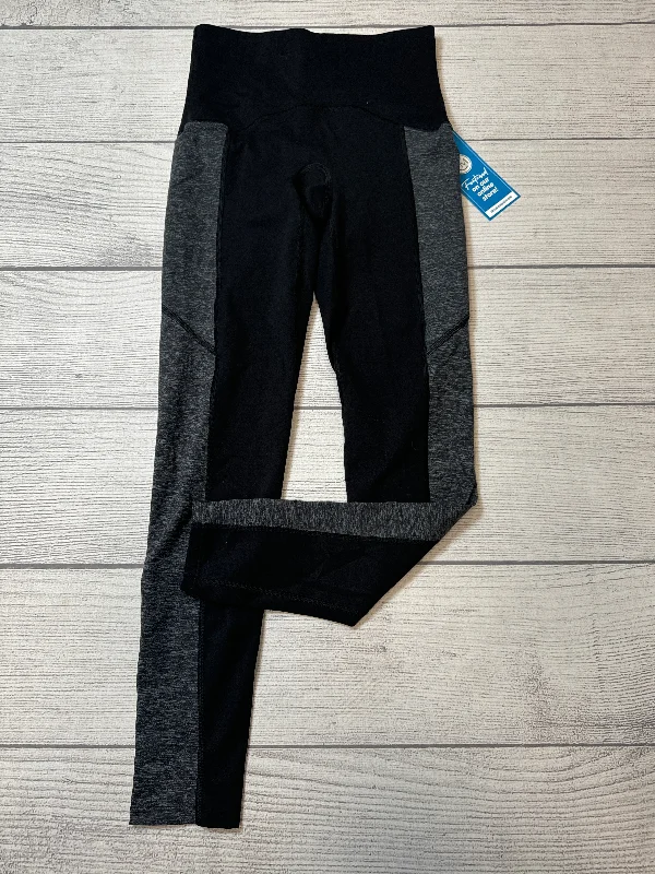 Athletic Leggings By Spanx In Black & Grey, Size: S Sleek Women's Metallic