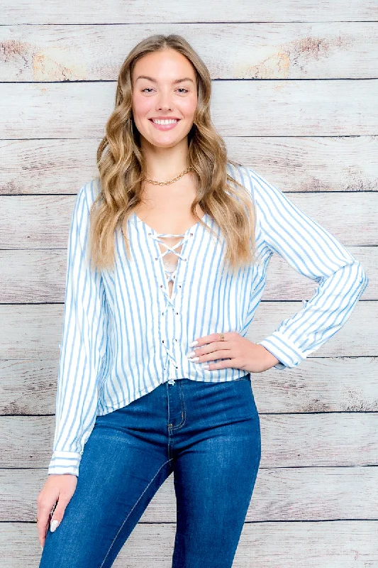Long Sleeve Striped Top (T6596-Y154) Sporty Women's Tennis