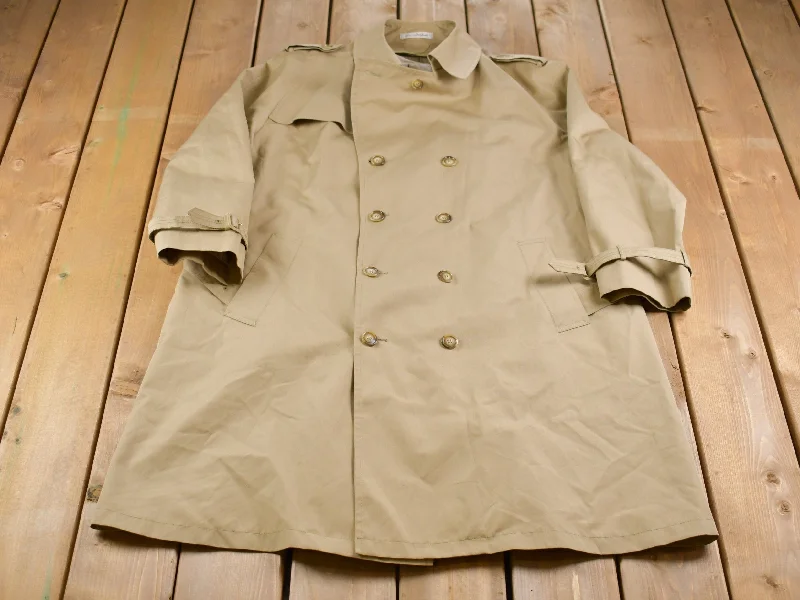 Vintage 1990s Mister Harbor Double Breasted Trench Coat Minimalist Women's Casual