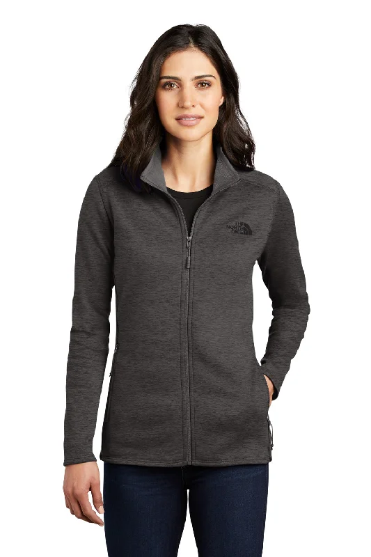 The North Face Womens Skyline Full Zip Fleece Jacket - Heather Dark Grey Compression