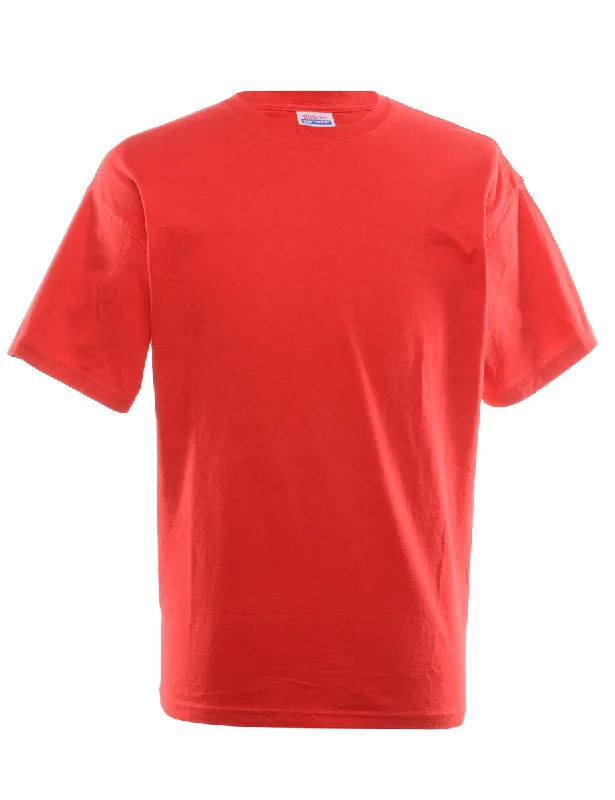 Red Plain T-shirt - L Adventure