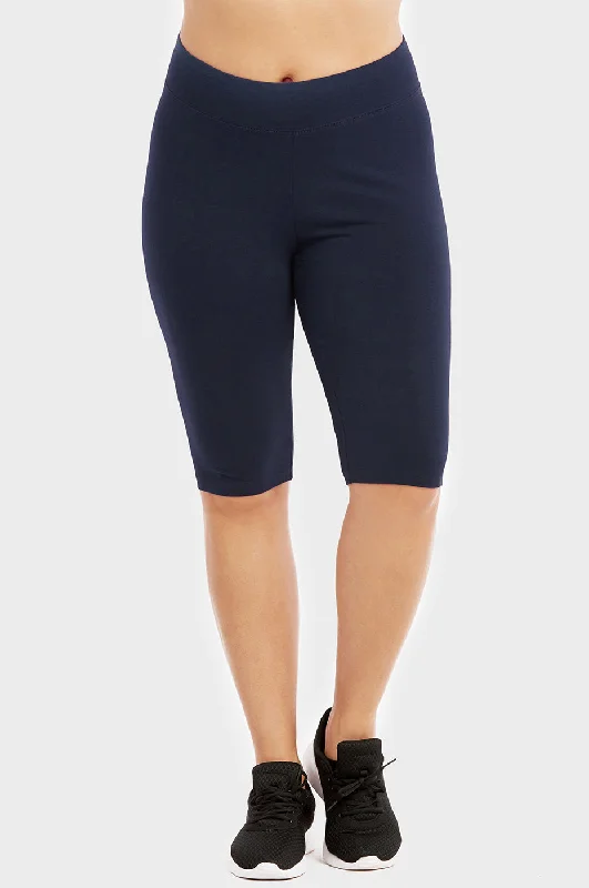 SOFRA COTTON LEGGING SHORTS 21 INCH OUTSEAM PLUS SIZE (WP4021X_NAVY) Hip Women's Urban Hip Women's Urban SOFRA COTTON LEGGING SHORTS 21 INCH OUTSEAM PLUS SIZE (WP4021X_NAVY) Hip Women's Urban Hip Women's Urban
