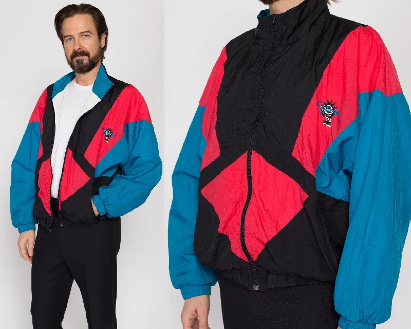 Medium 80s Laguna Color Block Streetwear Windbreaker Cozy Women's Winter