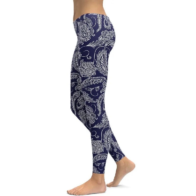 Paisley Floral Leggings Contemporary 