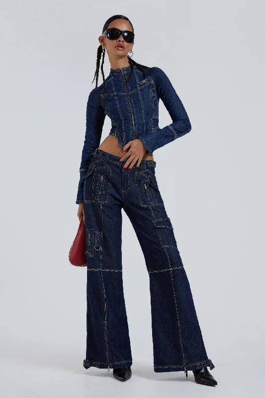Hudson Indigo Denim Wash Cargo Jeans garde