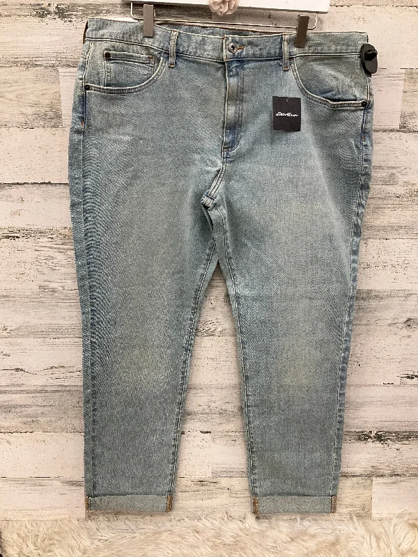 Jeans Straight By Eddie Bauer In Blue Denim, Size: 16 Bohemian Women's Free