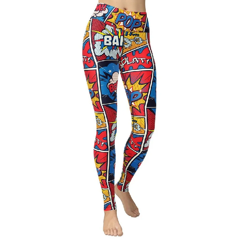 Superhero Comics Yoga Leggings Trendy Women's Oversized