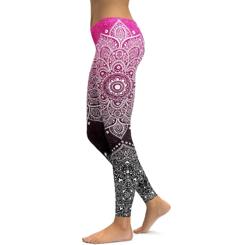 Pink to Black Mandala Leggings purpose purpose