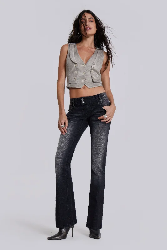 Washed Black Thirteen Jeans Casual Women's Japanese 