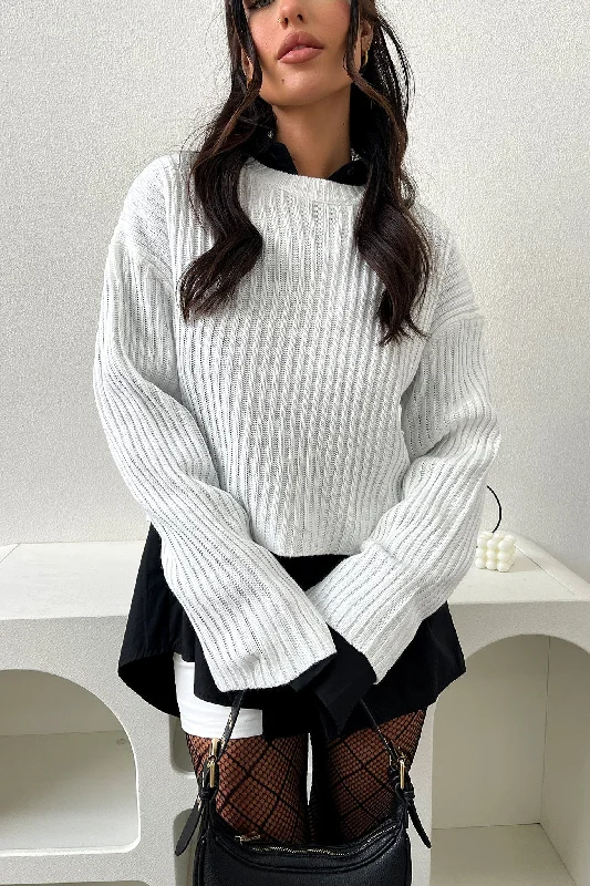Mina Knit - White Bold Women's Statement