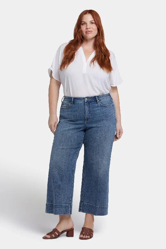 Teresa Wide Leg Ankle Jeans In Plus Size - Majorca Bay Dapper Women's 1920S