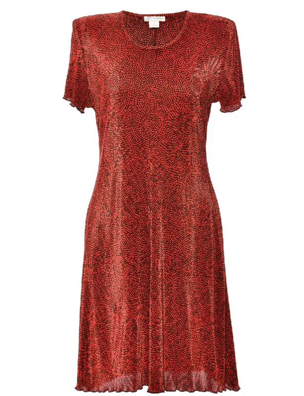 Midi Length Maroon Dress - L Athletic Women's 