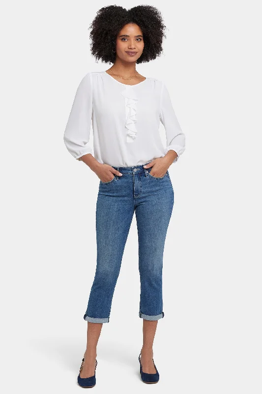 Chloe Skinny Capri Jeans In Petite - Costa Brava Edgy Women's Punk
