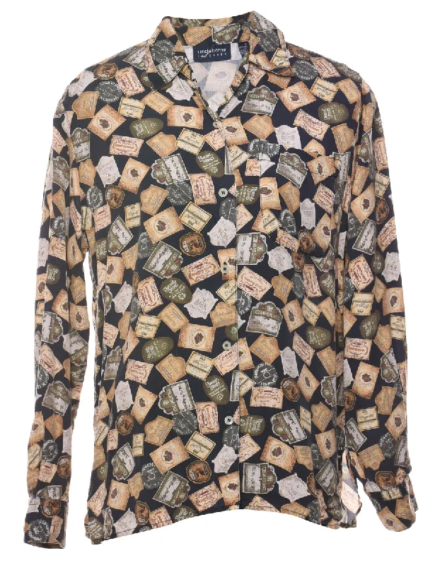 Novelty Print Blouse - S Women