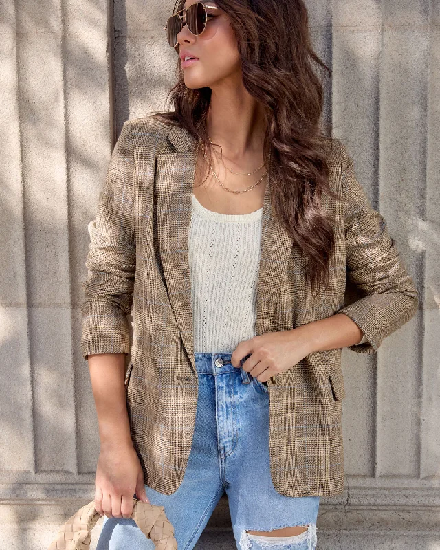 Lourdes Plaid Blazer Sophisticated Women's Tailored
