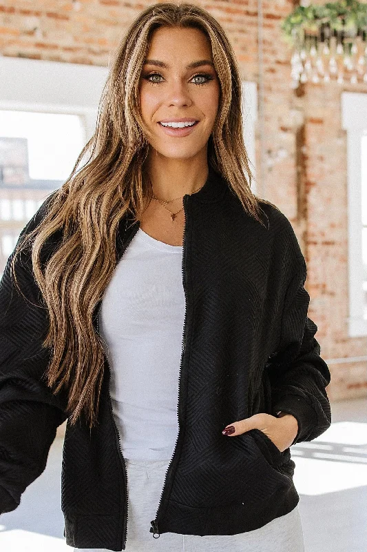 Misty Textured Zip Up Jacket | S-2XL Modern Women's 
