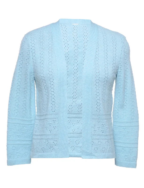 1980s Light Blue Summer Knit - M Traditional Women's Wool