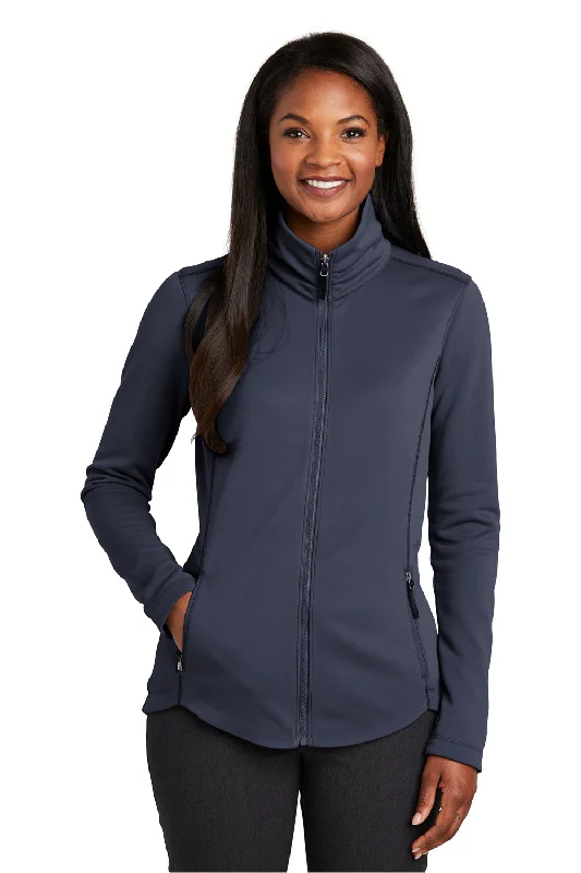 Port Authority Womens Collective Full Zip Smooth Fleece Jacket - River Navy Blue Classic Women's Pin - striped Port Authority Womens Collective Full Zip Smooth Fleece Jacket - River Navy Blue Classic Women's Pin - striped