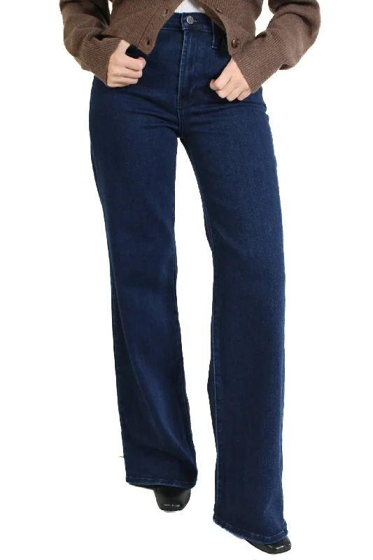 Dark Denim Palazzo Jean Confident Women's High - fashion