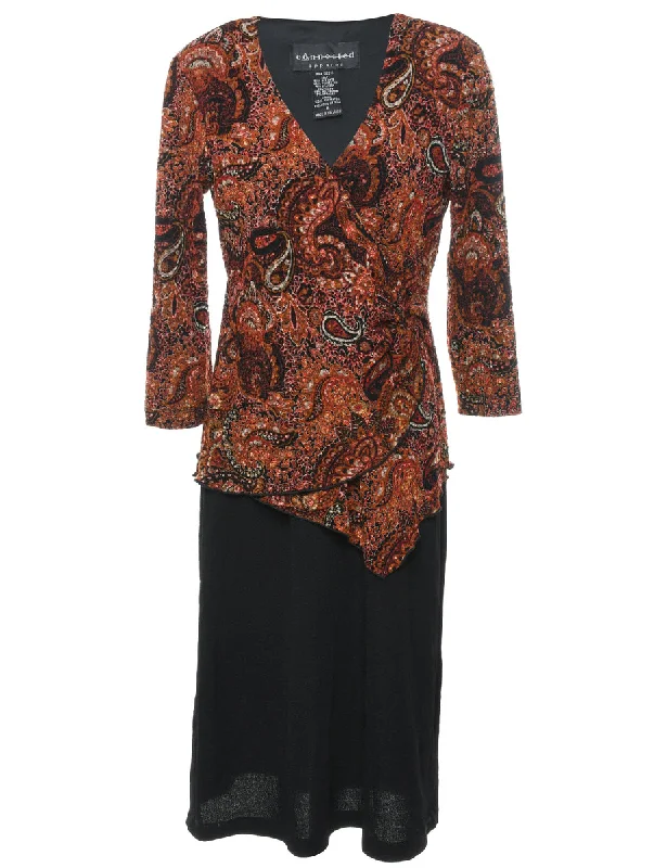 Paisley Print Dress - M Sophisticated Women's 
