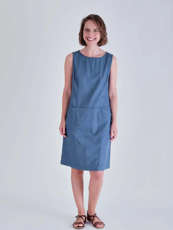 Nina Cotton Pinafore Dress | Denim Country
