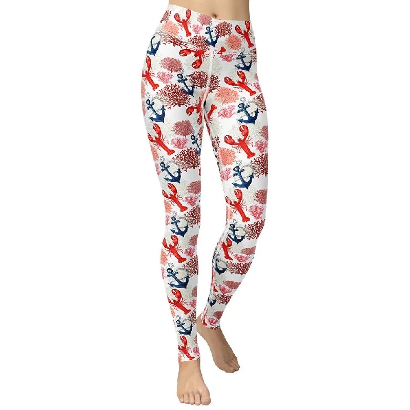 Cute Lobster Yoga Leggings British Gentlewoman Style