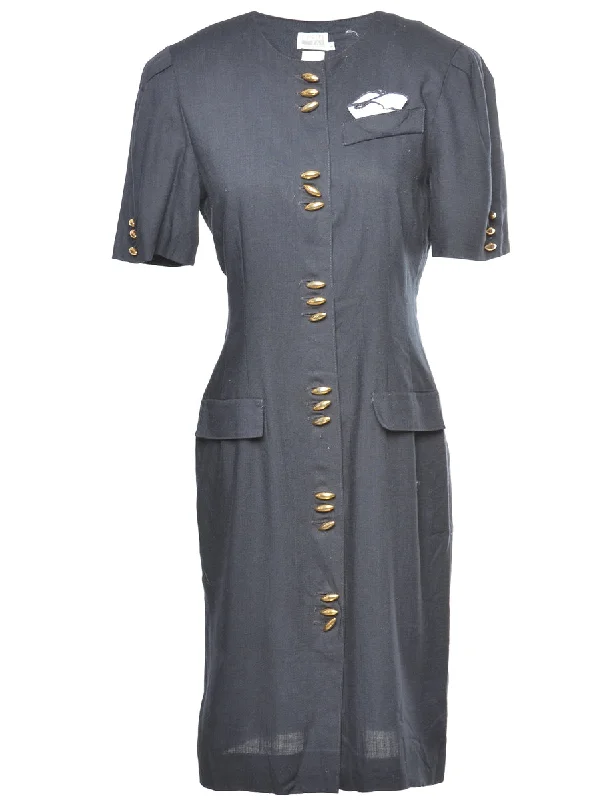 Short Sleeve Dress - M Sleek Women's Metallic